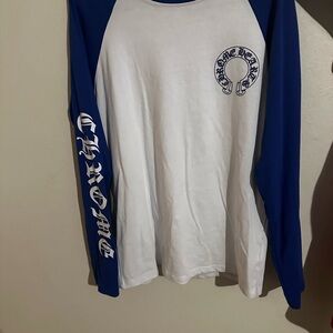 Chrome Hearts Blue and White Long Sleeve Tee